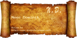 Neer Dominik névjegykártya